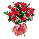 Flamme du Cœur – bouquet de roses rouges passionnées par Fleuriste Marrakech