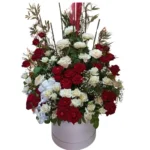 Bouquet Jardin d'Émotions de roses rouges et blanches, Fleuriste Marrakech