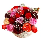 Bouquet Mosaïque d’Amour en roses multicolores